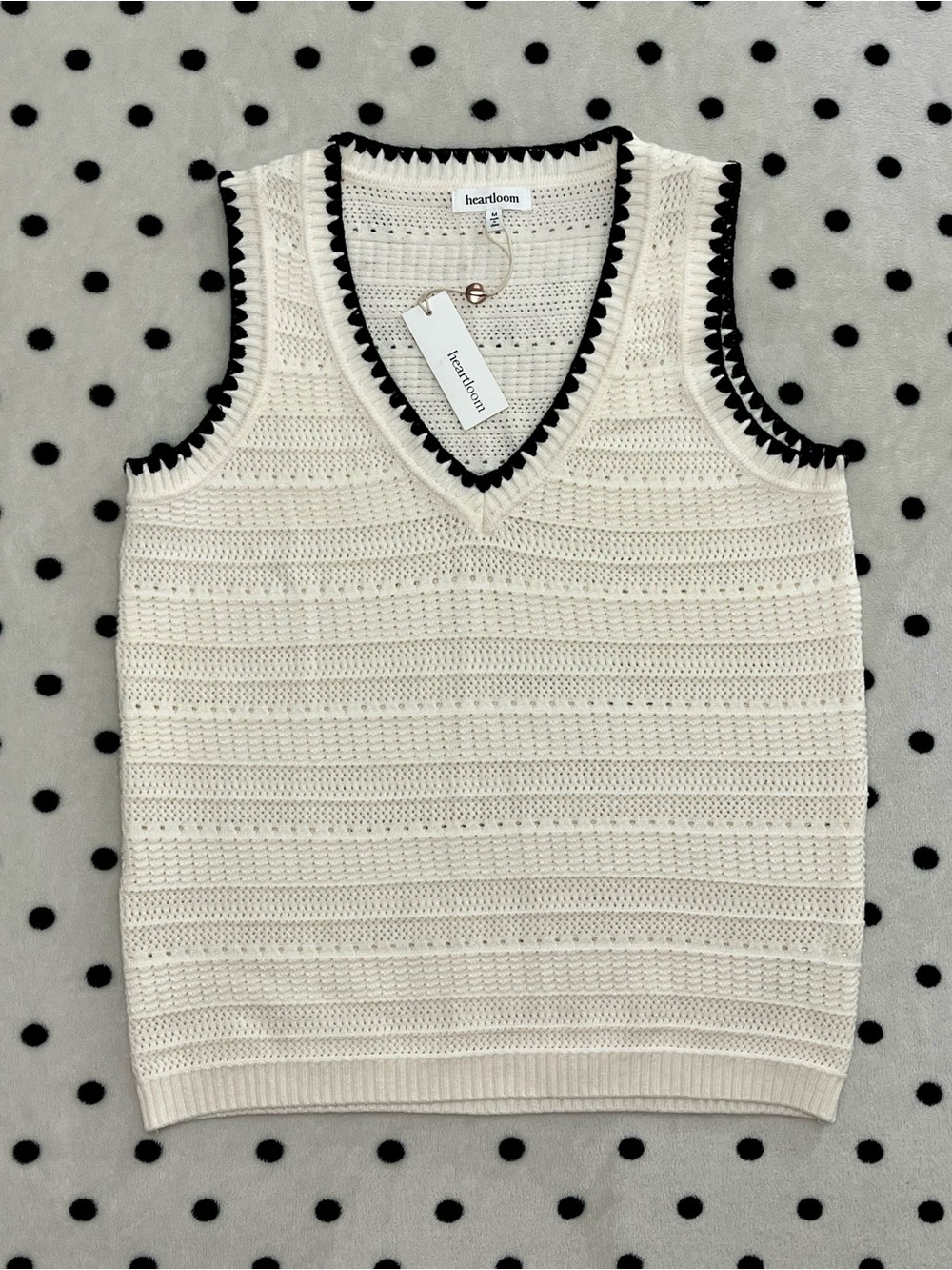 Heartloom Phoebe Pointelle Knit Sweater Vest Size M NWT